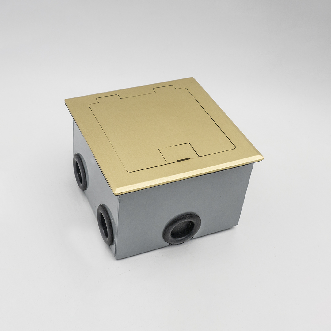 CAJA EMBUTI R PISO METALICA BRONCE P 4 MODULOS