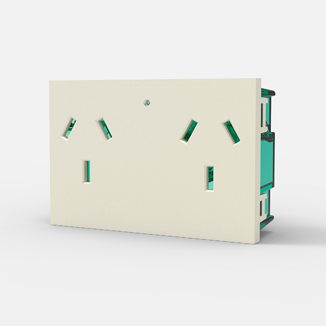 MOD. TOMA DOBLE C/TIERRA C/NEON TESTIGO TESION BLA