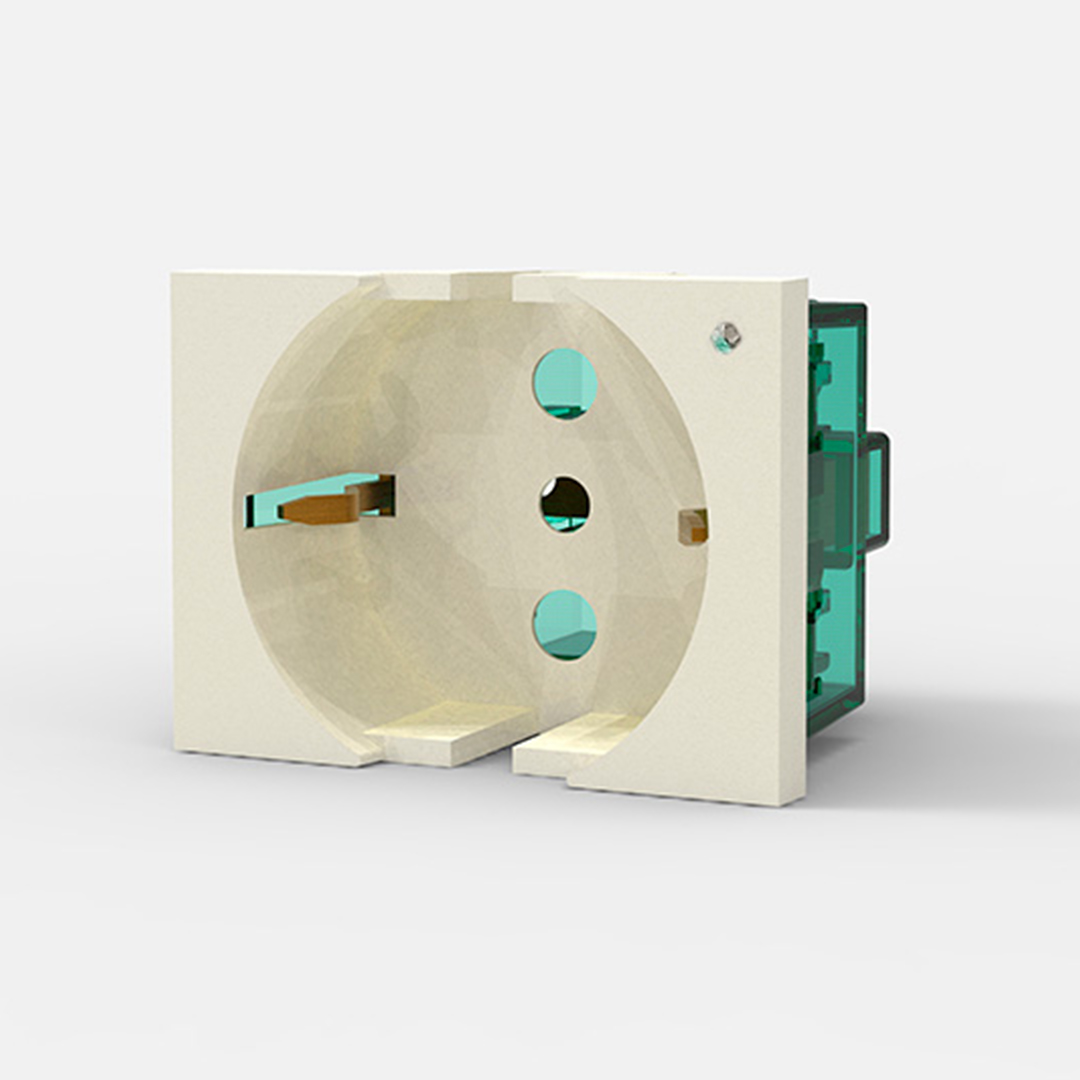 MOD TOMA SCHUKO 16A C/NEON TESTIGO BLANCO